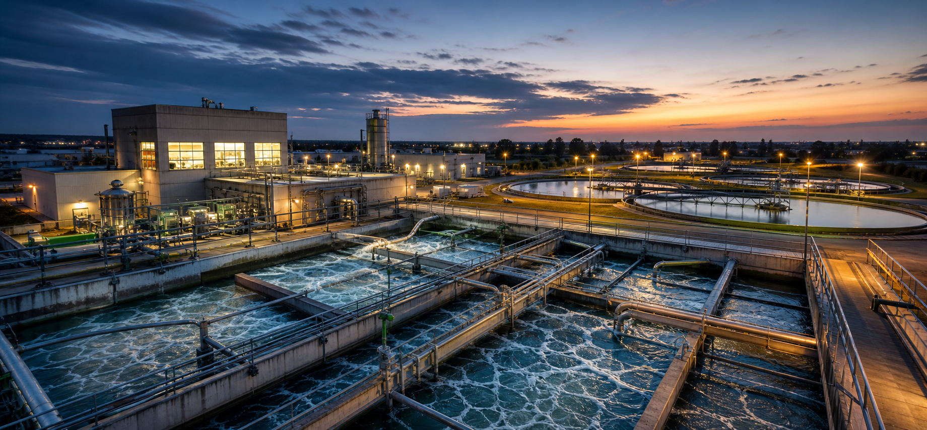 Municipal sewage treatment plant clarifiers and polymer dosing program
